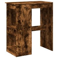 mesa alta  mesa de bar con estantes madera roble ahumado 90x475x1035 cm