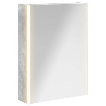 Armario Con Espejo De Baño Gris Concreto 53,5 X 15,5 X 70 Cm Vidaxl