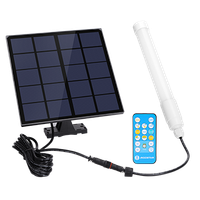 aigostar luz solar exterior 50w 500lm lampara solar exterior con mando a distancia tubo solar t8 ip65  regulable 3000k4000k6500kluces solares exterior con cable de 3 m