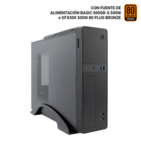 coolbox coolbox caja matx slim t310 usb-c 32 gen1  multilector sd fte 300sbz 80bronze negro incluye fuente