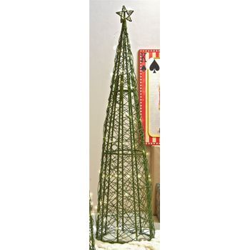 Arbol De Navidad Conico Verde Con Led A Pilas 45dx180 Cms