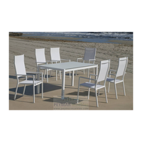 conjunto terraza jardin mesa y 4 sillones aluminio resistente