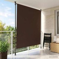 cortina de rodillo - accesorio para exterior - poliester y aluminio - marron 120x270cm