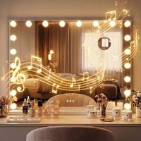 espejo de maquillaje norlina con bluetooth metal blanco 14x80x62 cm clp