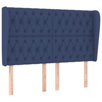 cabecero cama  panel de cabecera con orejas de tela azul 147x23x118128 cm