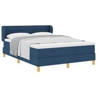 cama tapizada 203x147x88 cm madera tratada madera maciza de pino - azul