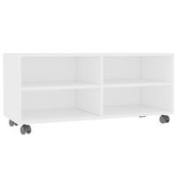 mueble tv  mueble de salon  armario tv con ruedas madera contrachapada blanco 90x35x35 cm
