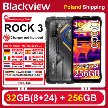 [Envío desde Polonia] [Sin cargador UE] Teléfono inteligente resistente Blackview ROCK 3, Android 16, pantalla 6.78'' 2.4K, 32 GB (8+24) + 256 GB, batería de larga duración 10000mAh, NFC