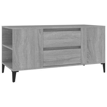 Mueble De Tv Madera Contrachapada Gris Sonoma 102x44,5x50 Cm Vidaxl
