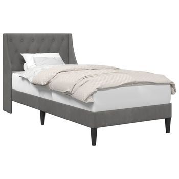 Estructura De Cama Gris Oscuro 100 X 200 Cm Terciopelo Vidaxl