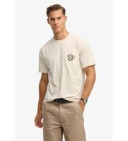 superdry para hombre m1012381a camiseta merchant graphic pocket blanco roto xl casual algodon manga corta