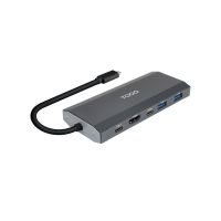 caja pc tooq tqe-2241g m2 aluminio gris con hub usb-c y hdmi