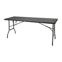 wellhome mesa plegable negra con bloqueo automatico 180x70x74cm