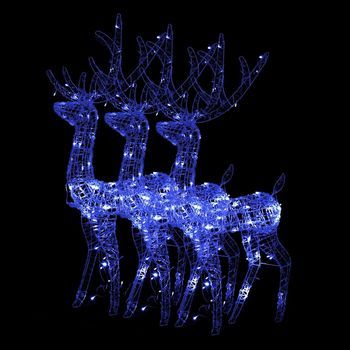 Adorno De Renos De Navidad Acrílico 3 Uds Azul 128 Cm Vidaxl