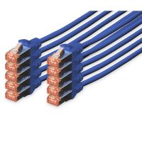 digitus cable de red s-ftp cat 6 lszh 2m azul 10 unidades
