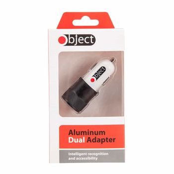 Aluminium Dual USB Charging Adaptor - Black