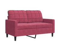 sofa de 2 plazas - sofa de salon - sofa moderno de terciopelo rojo tinto 120 cm