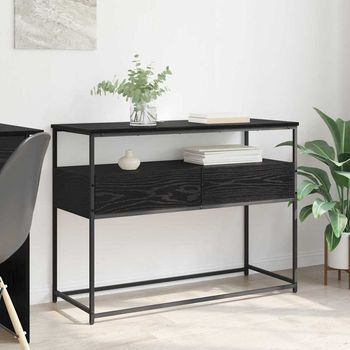 Mesa Consola - Mueble Para Pasillo - Madera De Ingeniería - Roble Negro (100x40x75cm)