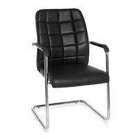 silla de confidente  silla voladiza flexo v piel sintetica negro hjh office