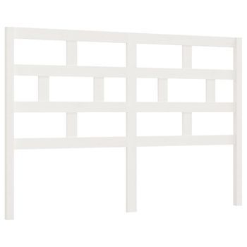 Cabecero Cama Mueble De Dormitorio De Cama Madera Maciza De Pino 126 X 4 X 100 Cm Blanco M02_0005224