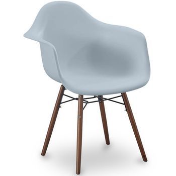 Sillas De Comedor - Diseño Escandinavo - Patas De Madera Oscura - Nordika Gris Claro