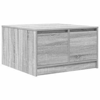 Mesa De Centro Con Cajones Sonoma Gris 70,5x70x40 Cm