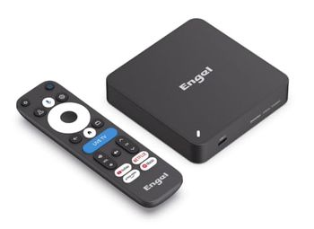 Engel EN1070K TV Box 4K UHD, 64GB ROM, AI Super Resolution, HDR10+, WiFi 5, Bluetooth 5.0, Ethernet, Control por Voz