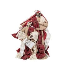 figura sagrada familia blanco beige y rojo
