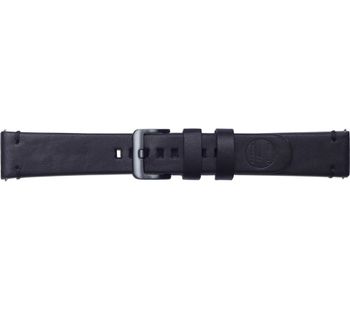 SAMSUNG Essex Classic Leather 20 mm Galaxy Watch Band - Black, Medium, Black