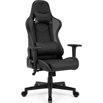 SENSE7 Spellcaster Silla Gaming de Ecopiel Ergonómico Ajustable Soporte Lumbar Negra/Gris