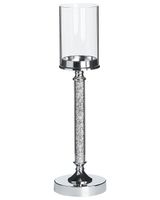 candelabro de vidrio metal plateado 48 cm