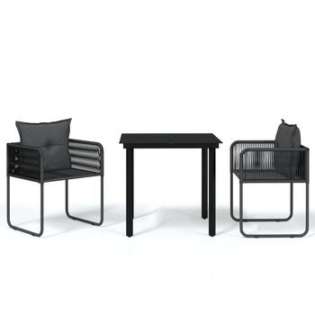 Juego De Comedor Para Jardín 3 Uds Negro Cfw481613