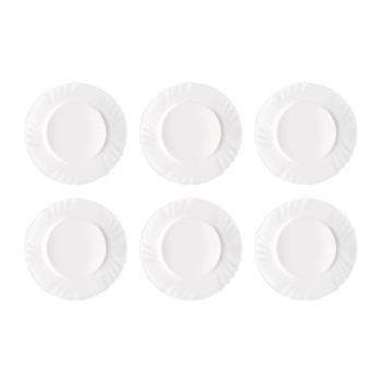 Set 6 platos postre vidrio opal blanco 20 cm