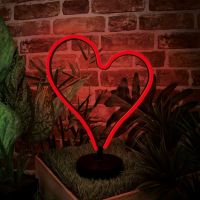 heart led neon table light