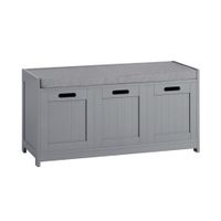 zapatero banco con 2 puertas y 1 cajon madera gris