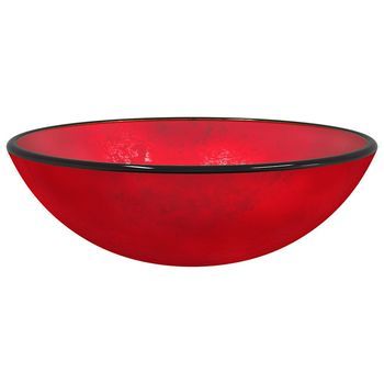 Lavabo De Vidrio Templado Rojo 42x14 Cm Vidaxl