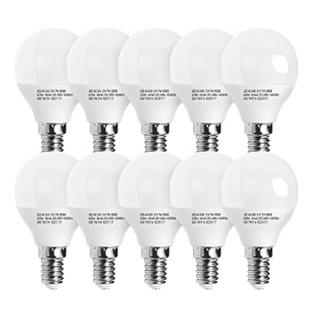 Aigostar - Bombilla LED E14 G45, 7W Equivalente a 49W, Luz cálida 3000K, 620 Lúmenes, Ahorro de energía, CRI> 80, ángulo de apertura 230º, No Regulable, Caja de 10 unidades