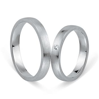 Alianzas 8 quilates oro blanco con diamante