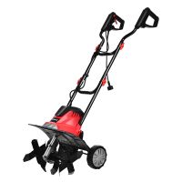 costway mini cultivador con empunadura plegable y ruedas regulables facil de almacenar rojo 1045 x 102 x 365 cm