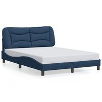 estructura de cama sin colchon hvar tela azul 140x200 cm vidaxl