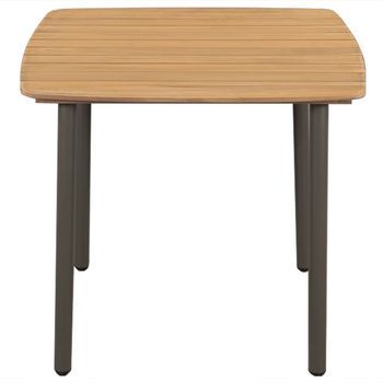 Mesa De Jardín | Mesa De Exterior Madera Maciza De Acacia Y Acero 80x80x72 Cm