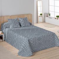 sandal - colcha bouti estampada - microfibra - extra - suave - gramaje 70 gramos - cama 150 - nauek grey