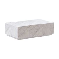 mesa de centro rectangular de marmol blanco