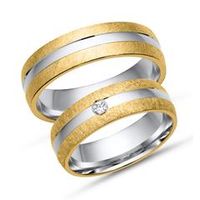 alianzas 14 quilates oro blanco amarillo con diamante