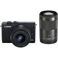 canon eos m200 mirrorless camera with ef-m 15-45 mm f35-63 is stm  55-200 mm f45-63 is stm lens