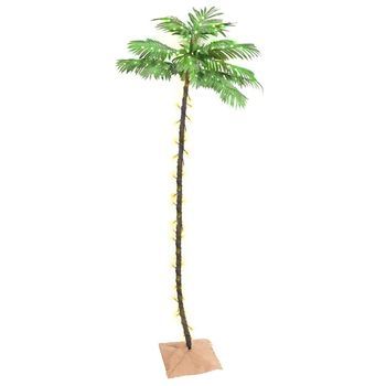 Palmera Artificial Con 192 Led Blanco Cálido 300 Cm Vidaxl