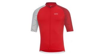Maillot de manga corta gore c5 rojo blanco