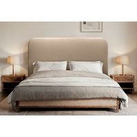 dhome cabecero champan curvo con patas tapizado en polipiel 110cm altura 125cm para pared acustico absorbente cama dormitorio champan 110cm
