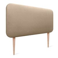 dhome cabecero tapizado liso redondeado polipiel con patas para pared acusticos cabeceros absorbentes cabezal cama dormitorio champan 90cm