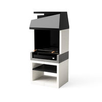 tuozi - barbacoa de obra para lena y carbon modelo kitaway otte grisblanco - 84 x 63 x 192 cm ref t00527